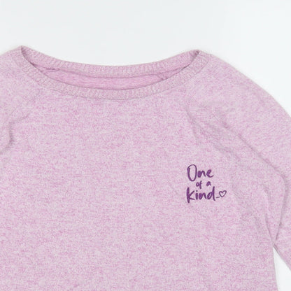 Dunnes Stores Girls Pink Round Neck  Viscose Pullover Jumper Size L   - One of a kind