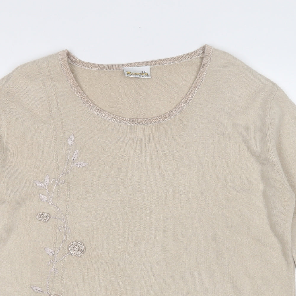 Womens UK Size S Roman Originals Beige Pullover Jumper