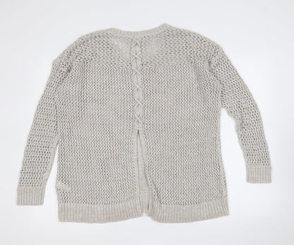 Lucky Brand Womens Beige Round Neck  Cotton Pullover Jumper Size XL
