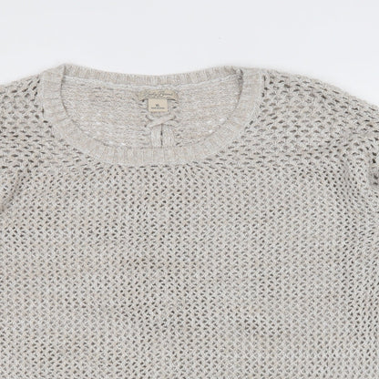 Lucky Brand Womens Beige Round Neck  Cotton Pullover Jumper Size XL