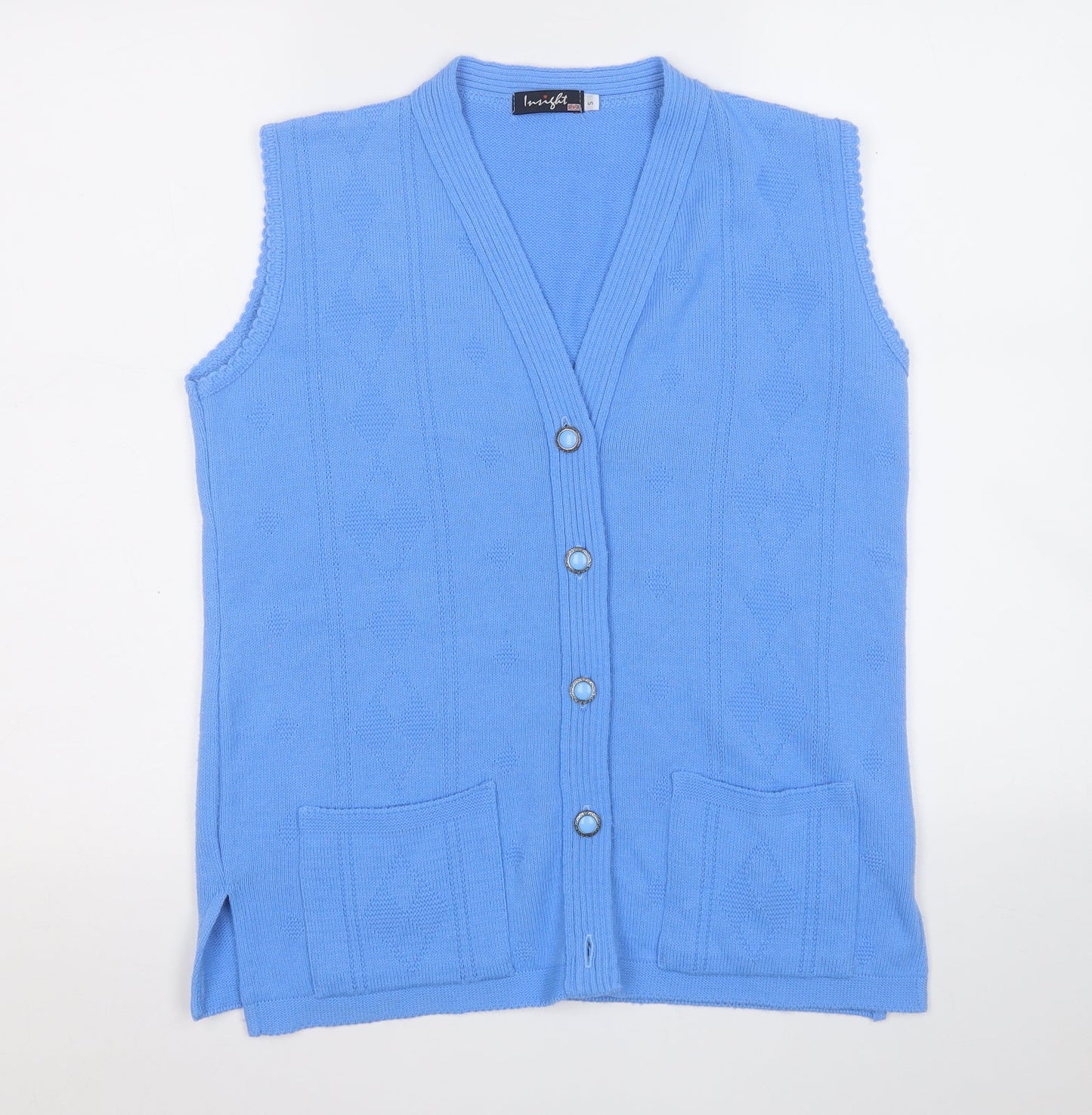 Womens UK Size S Insight Blue Vest Jumper
