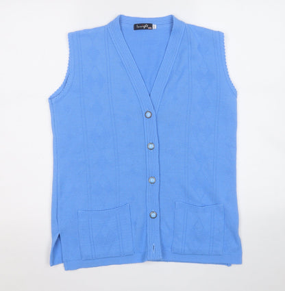 Womens UK Size S Insight Blue Vest Jumper