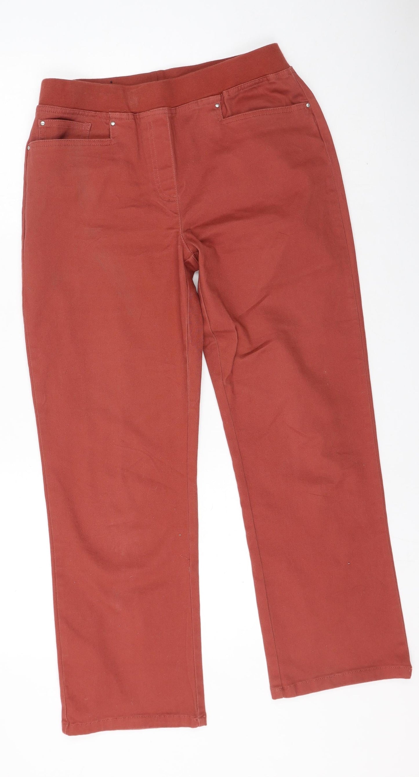 Cotton Traders Womens Red  Cotton Jegging Jeans Size 10 L27 in Regular