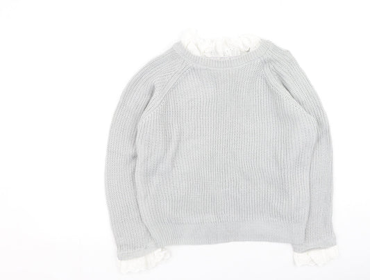 SheIn Womens Grey Round Neck  Polyester Pullover Jumper Size M