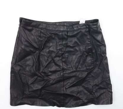 NEXT Womens Black  Viscose Mini Skirt Size 10
