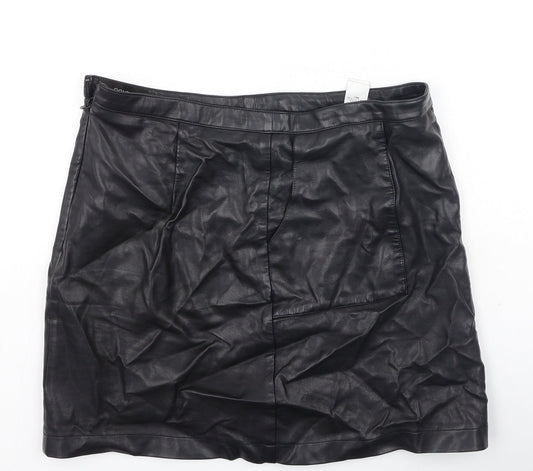 NEXT Womens Black  Viscose Mini Skirt Size 10