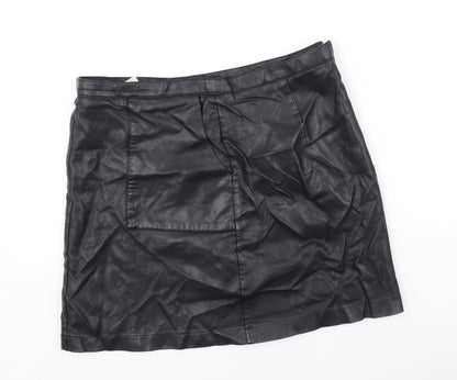 NEXT Womens Black  Viscose Mini Skirt Size 10