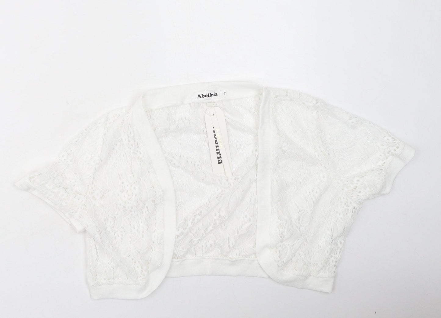 Abollria Womens Ivory V-Neck  Polyester Cardigan Jumper Size XL