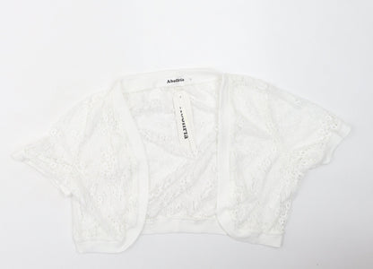 Abollria Womens Ivory V-Neck  Polyester Cardigan Jumper Size XL