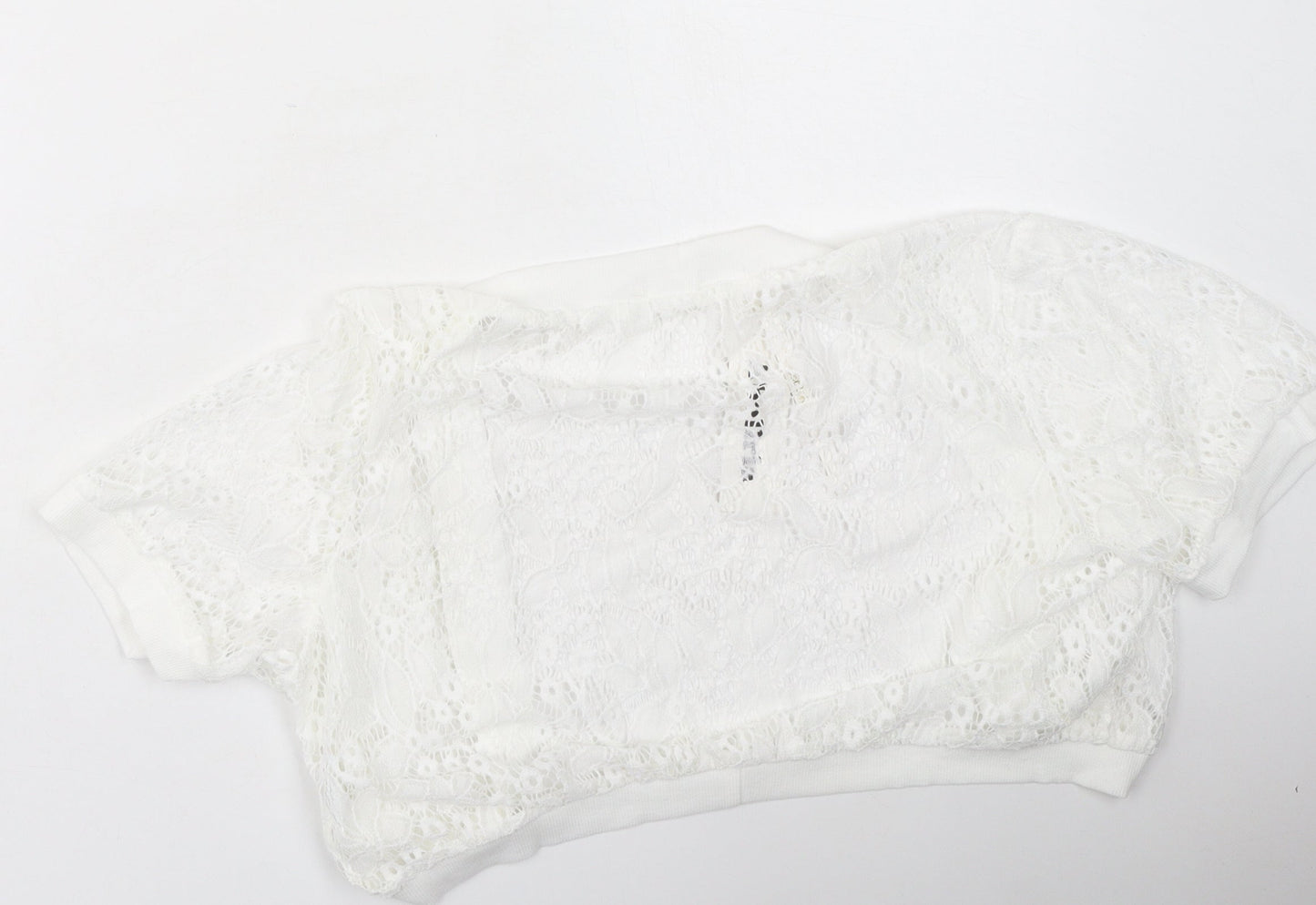 Abollria Womens Ivory V-Neck  Polyester Cardigan Jumper Size XL