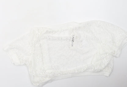 Abollria Womens Ivory V-Neck  Polyester Cardigan Jumper Size XL