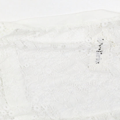 Abollria Womens Ivory V-Neck  Polyester Cardigan Jumper Size XL