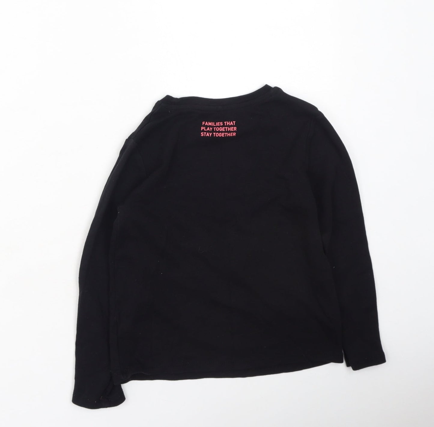 George  Girls Black  Cotton Basic Casual Size 7-8 Years Round Neck