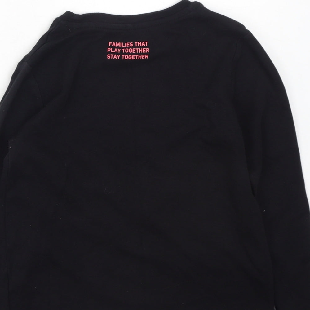 George  Girls Black  Cotton Basic Casual Size 7-8 Years Round Neck