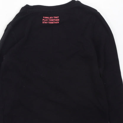 George  Girls Black  Cotton Basic Casual Size 7-8 Years Round Neck