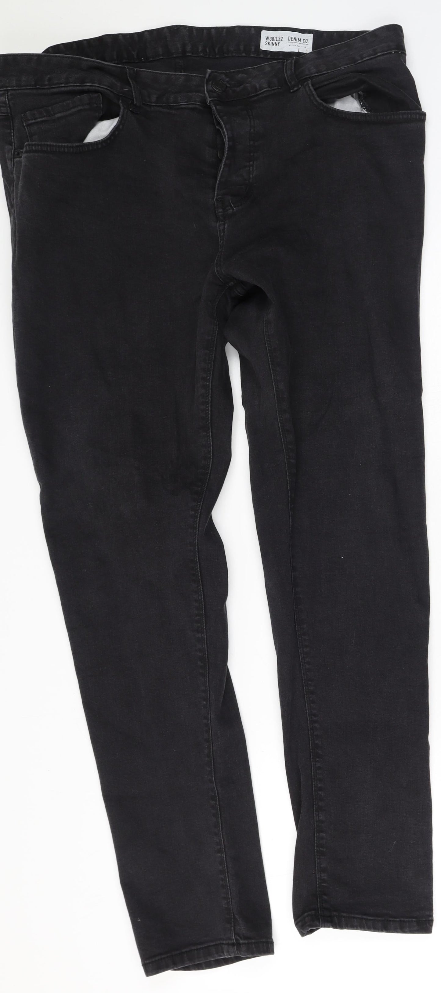 Denim & Co. Womens Grey  Cotton Skinny Jeans Size 38 L32 in Regular