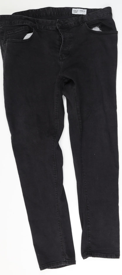 Denim & Co. Womens Grey  Cotton Skinny Jeans Size 38 L32 in Regular