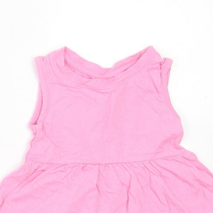 Preworn Girls Pink  Cotton A-Line  Size 2 Years  Crew Neck Pullover
