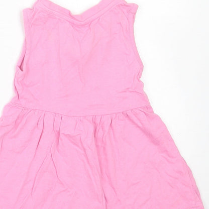 Preworn Girls Pink  Cotton A-Line  Size 2 Years  Crew Neck Pullover