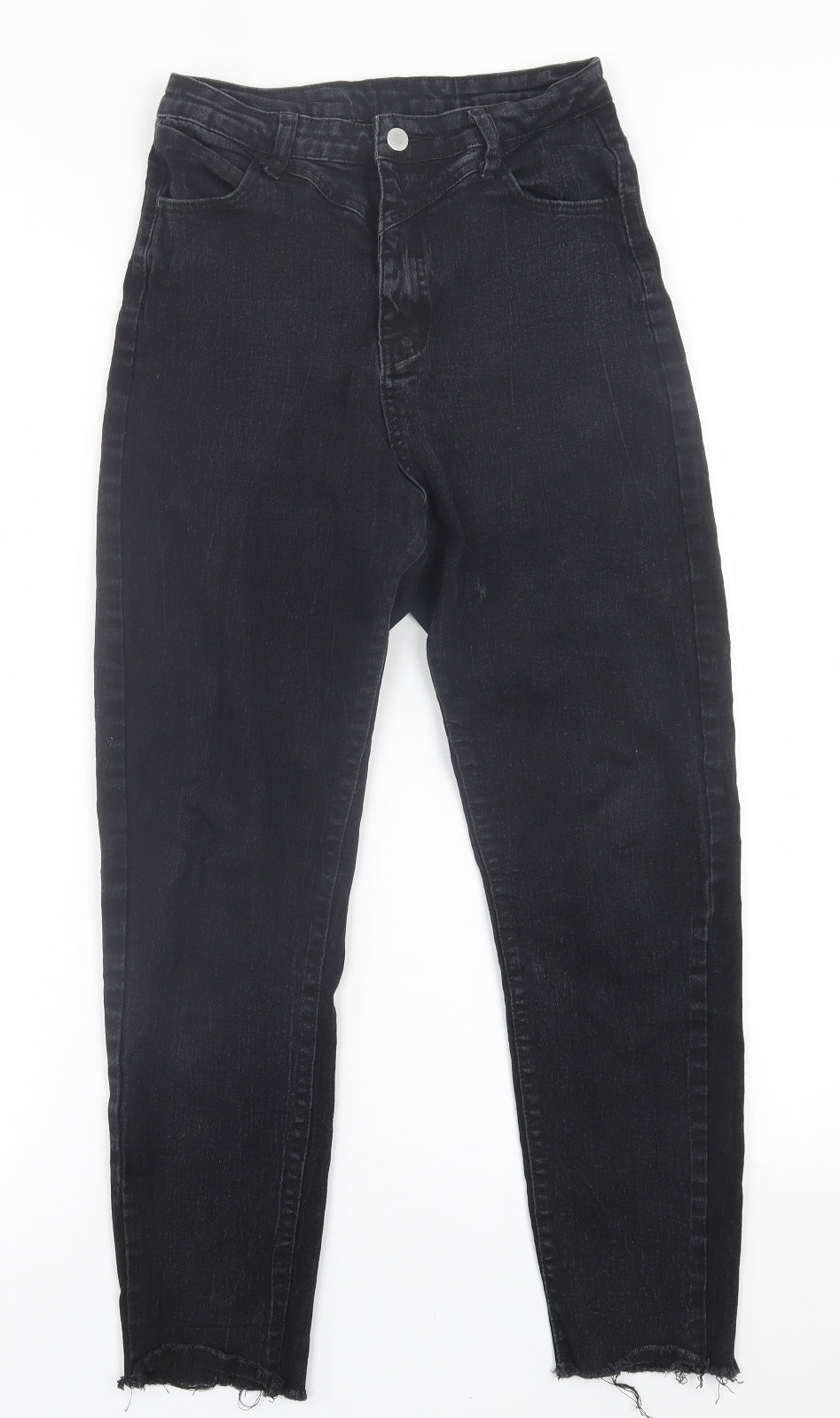 SheIn Womens Black  Cotton Straight Jeans Size L L26 in Regular Button