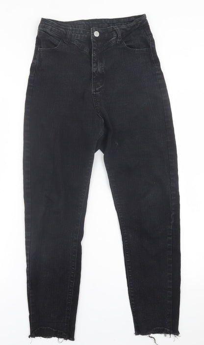 SheIn Womens Black  Cotton Straight Jeans Size L L26 in Regular Button