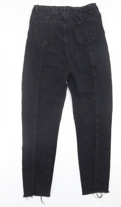 SheIn Womens Black  Cotton Straight Jeans Size L L26 in Regular Button