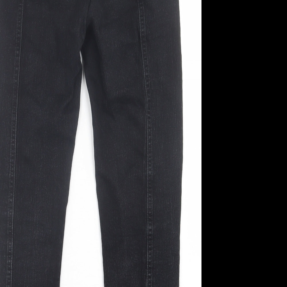 SheIn Womens Black  Cotton Straight Jeans Size L L26 in Regular Button