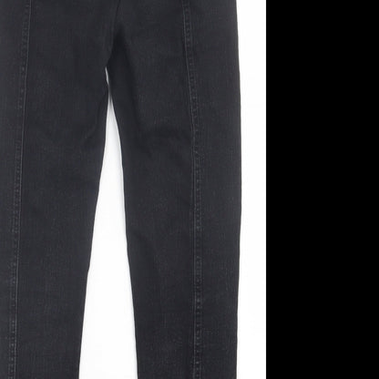 SheIn Womens Black  Cotton Straight Jeans Size L L26 in Regular Button