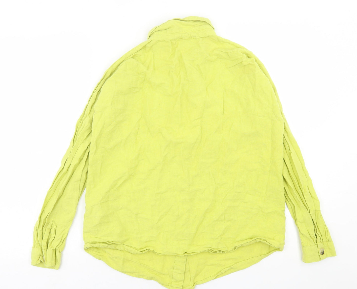 Womens UK Size 10 Missguided Green Basic Button-Up