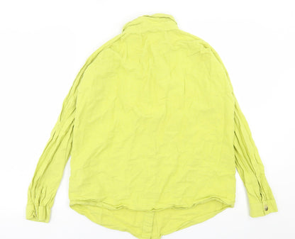 Womens UK Size 10 Missguided Green Basic Button-Up