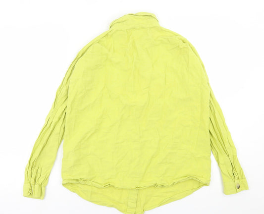 Womens UK Size 10 Missguided Green Basic Button-Up