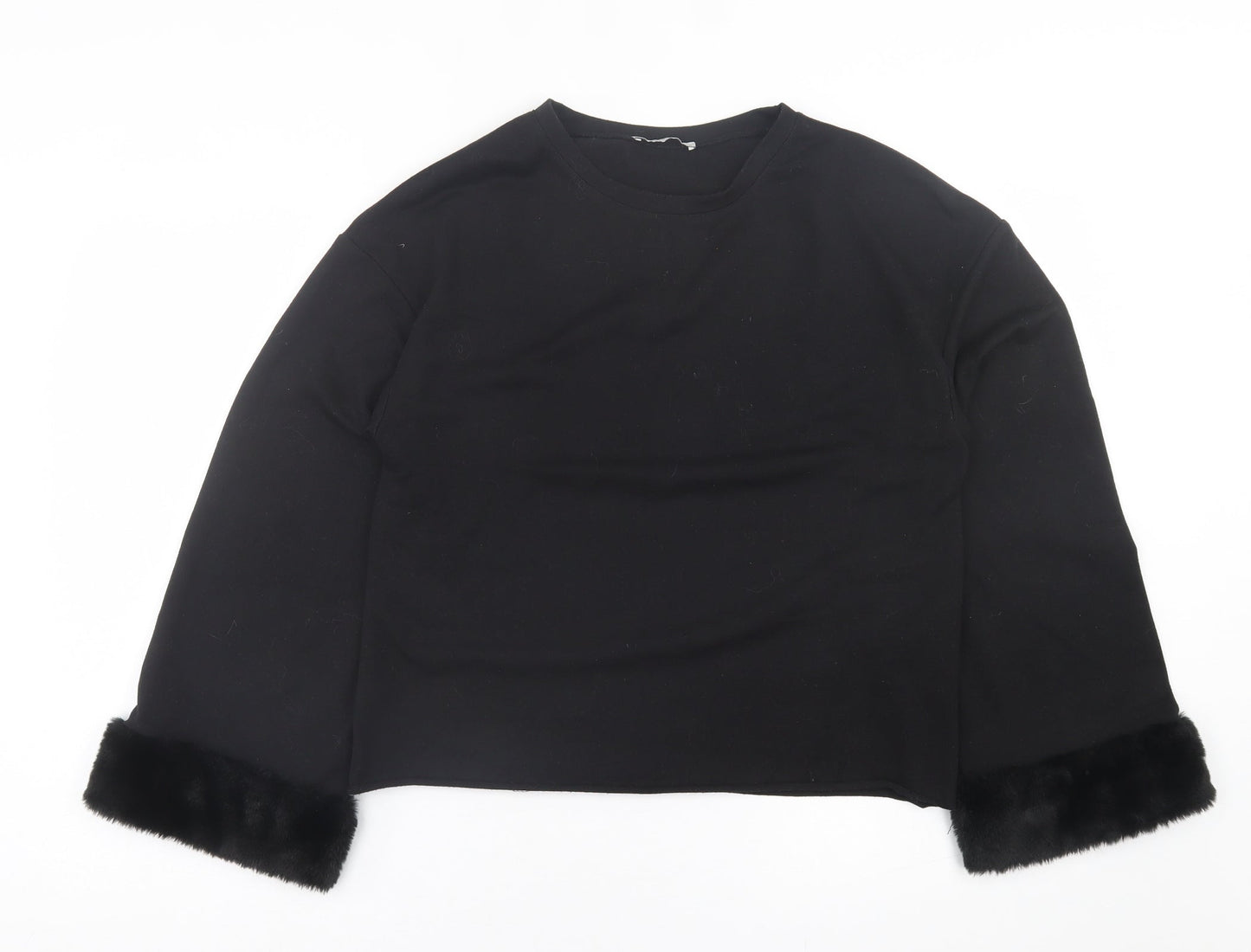 Zara Womens Black  Polyester Pullover Sweatshirt Size S  Pullover