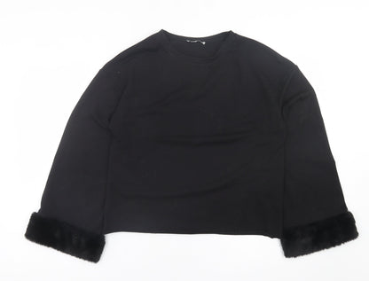 Zara Womens Black  Polyester Pullover Sweatshirt Size S  Pullover
