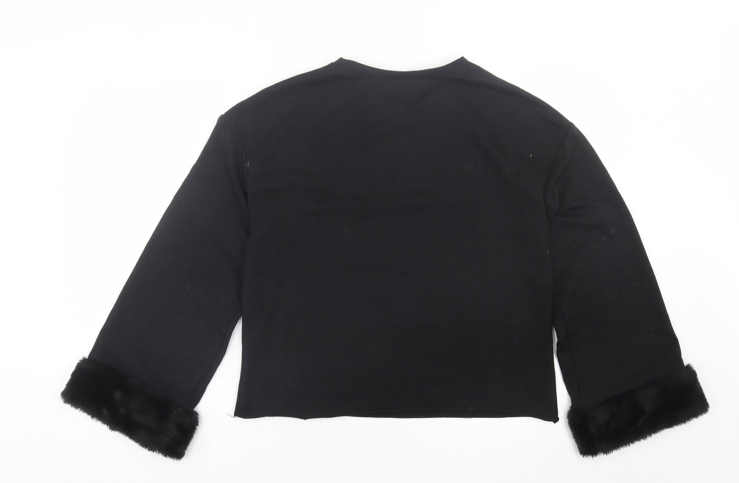 Zara Womens Black  Polyester Pullover Sweatshirt Size S  Pullover