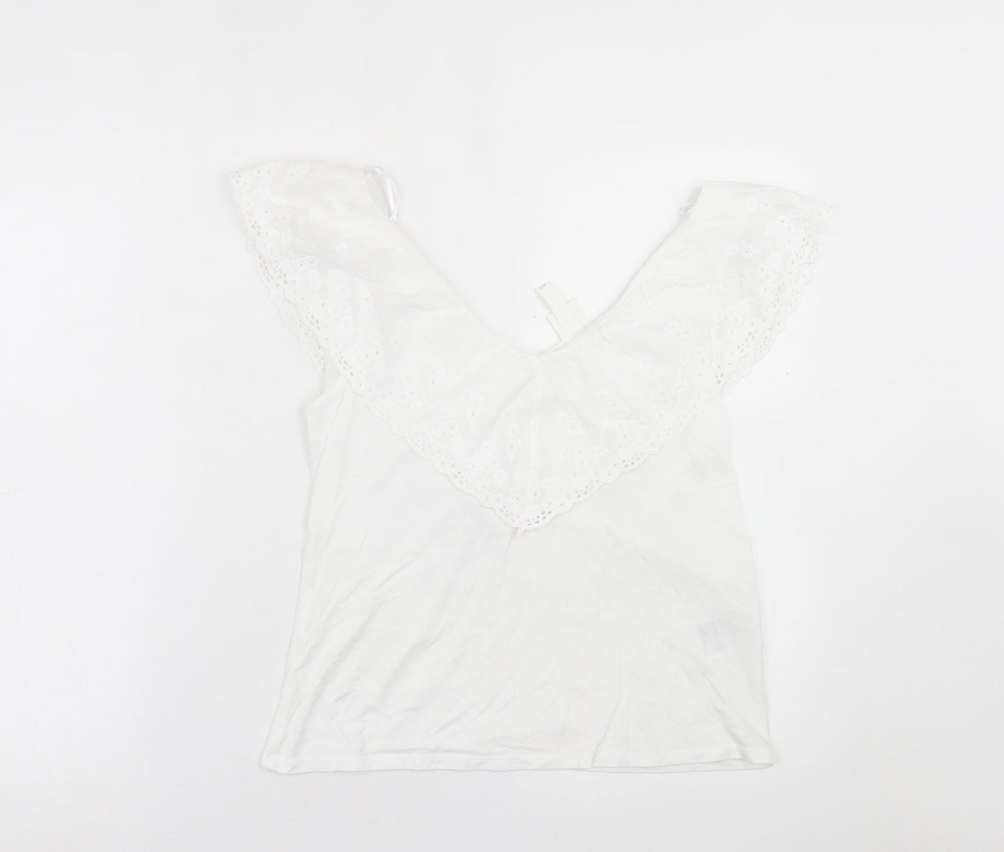 Womens UK Size S H&M White Basic T-Shirt