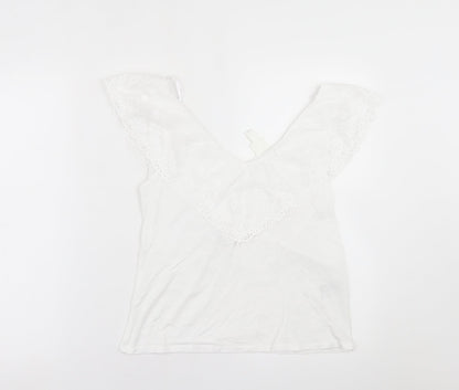 Womens UK Size S H&M White Basic T-Shirt
