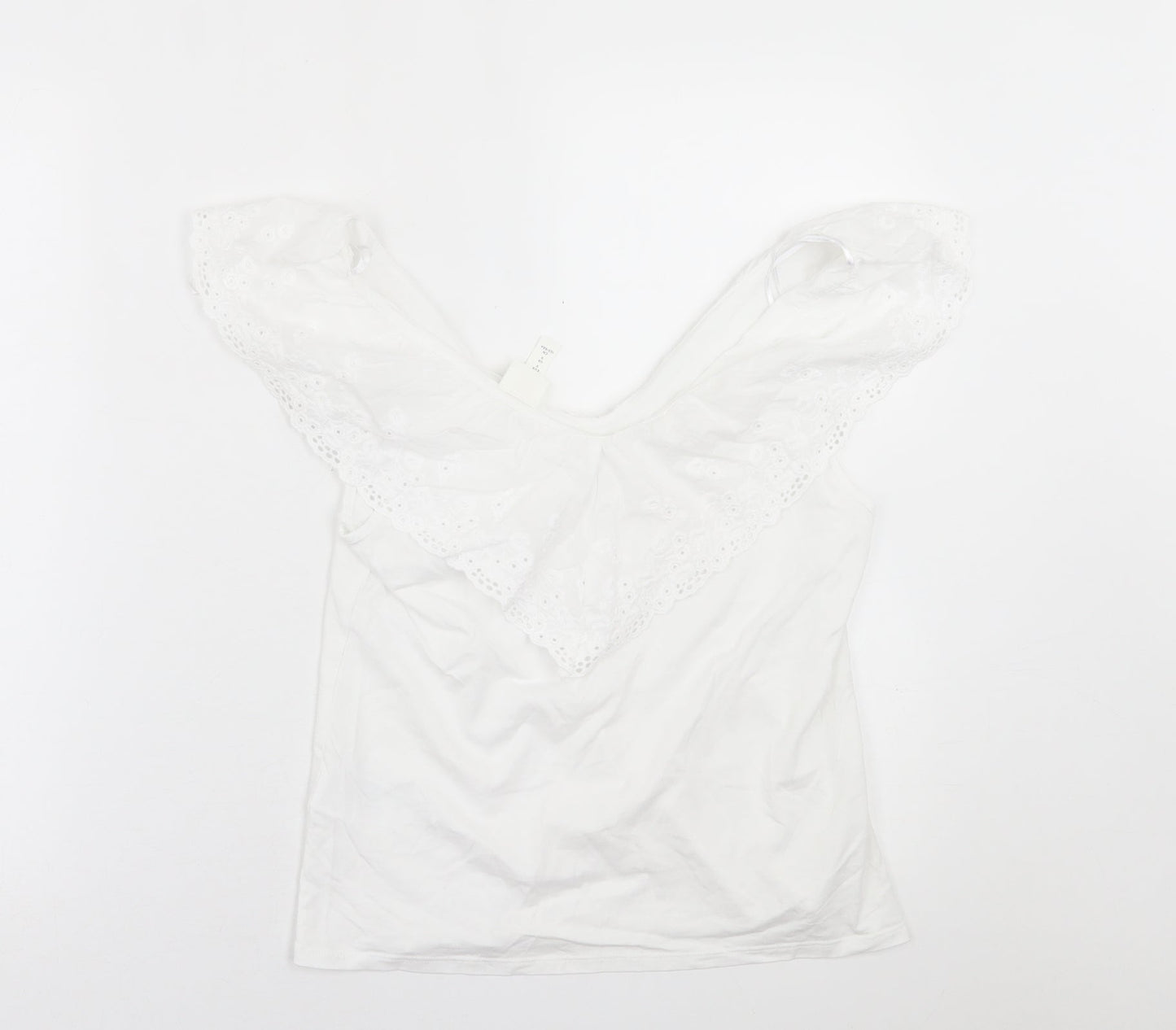 Womens UK Size S H&M White Basic T-Shirt