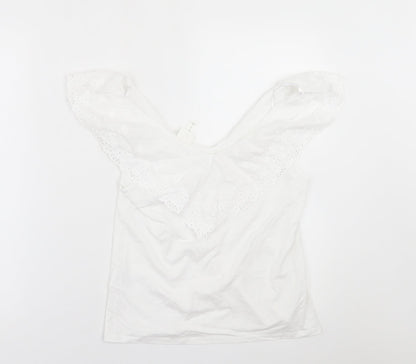 Womens UK Size S H&M White Basic T-Shirt