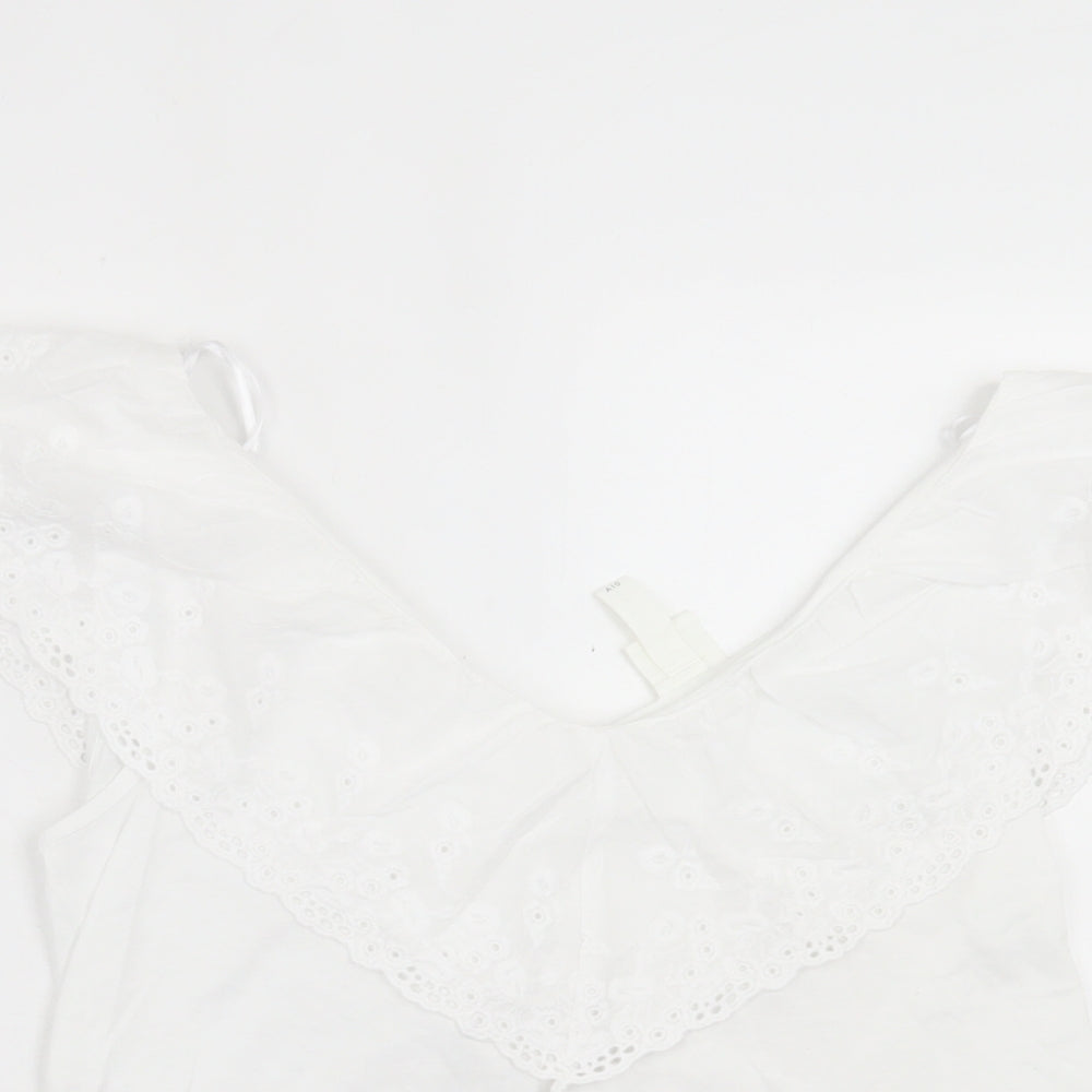 Womens UK Size S H&M White Basic T-Shirt