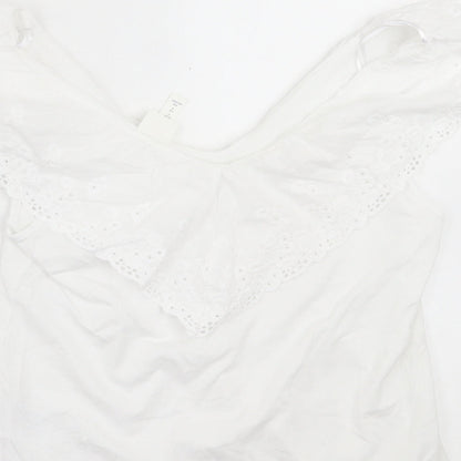 Womens UK Size S H&M White Basic T-Shirt