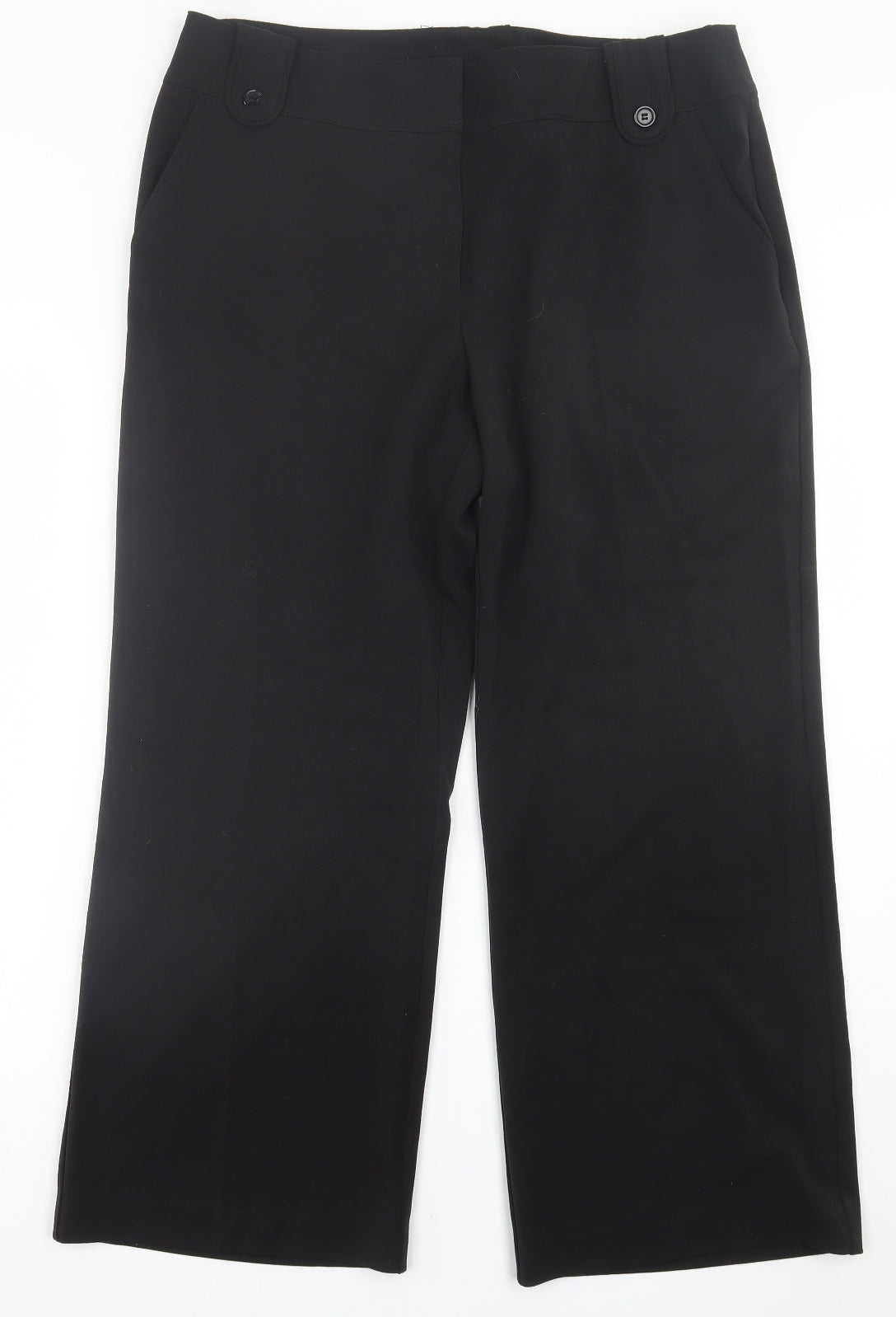 Womens UK Size 16 BHS Regular Fit  Black Trousers