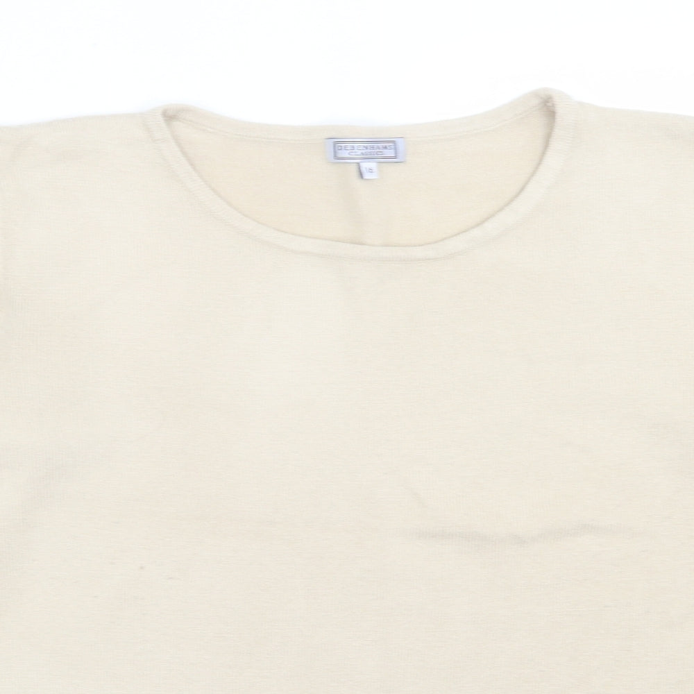 Womens UK Size 16 Debenhams Beige Pullover Jumper