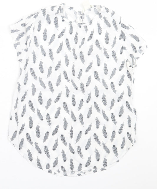Womens UK Size 6 H&M White Basic T-Shirt