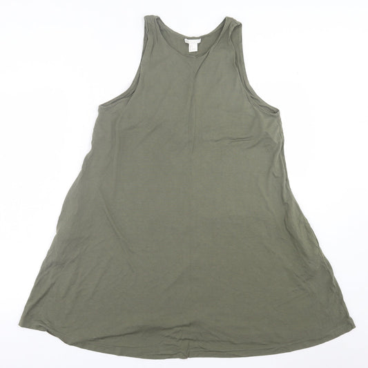H&M Womens Green  Viscose A-Line  Size S  Crew Neck Pullover