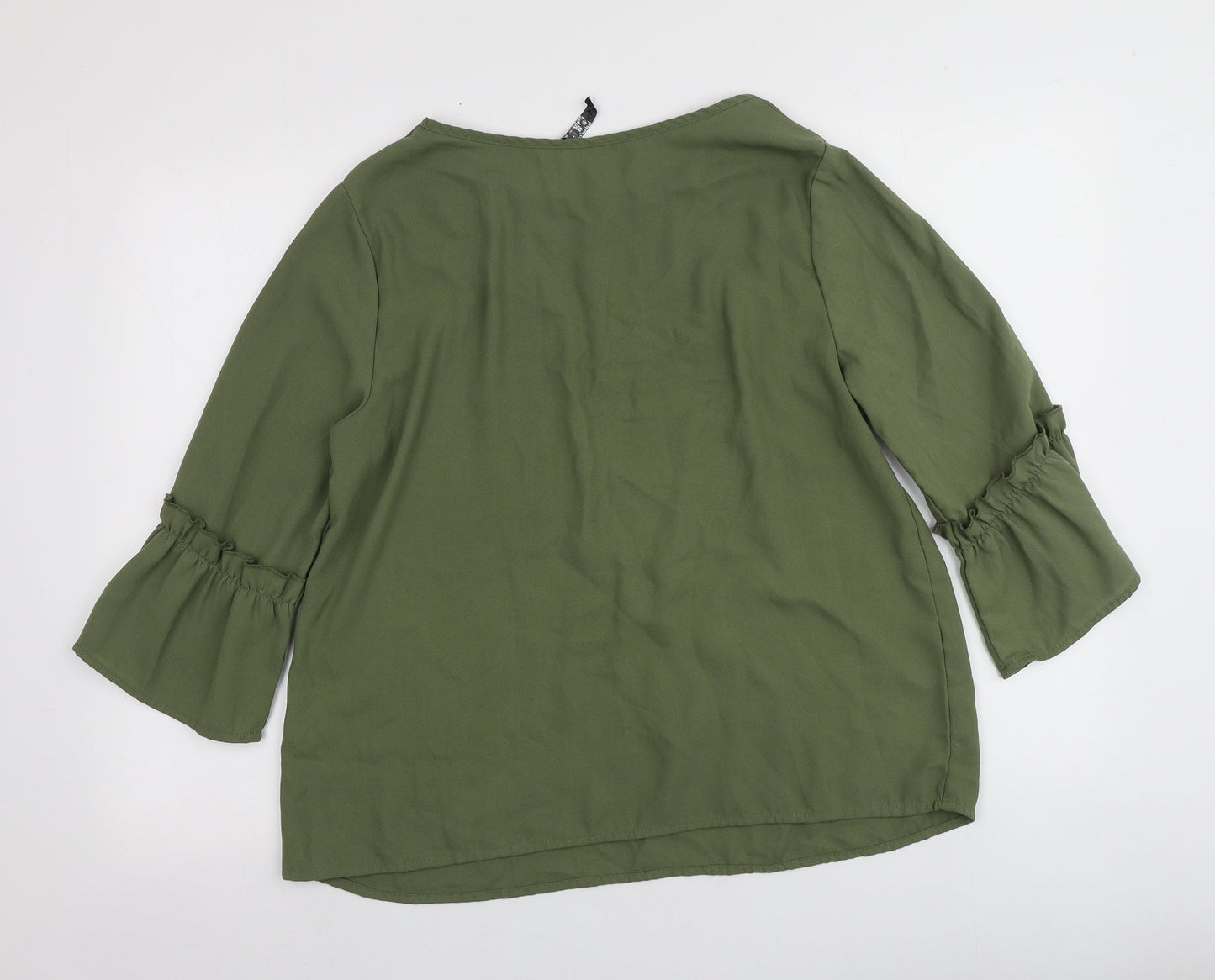 Quiz Womens Green  Polyester Basic T-Shirt Size 42 Round Neck