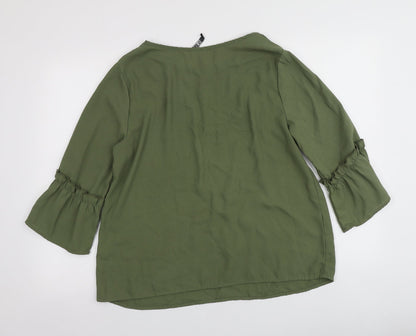 Quiz Womens Green  Polyester Basic T-Shirt Size 42 Round Neck