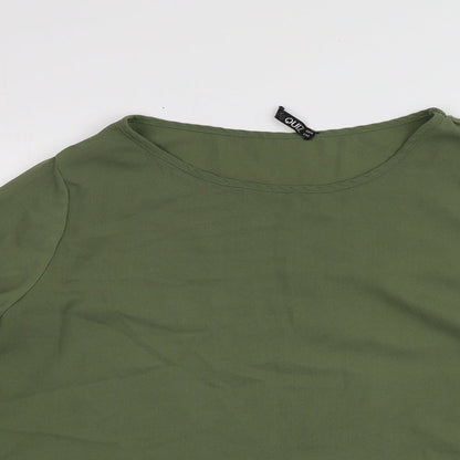 Quiz Womens Green  Polyester Basic T-Shirt Size 42 Round Neck