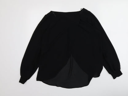 Womens UK Size 10 F&F Black Basic Blouse