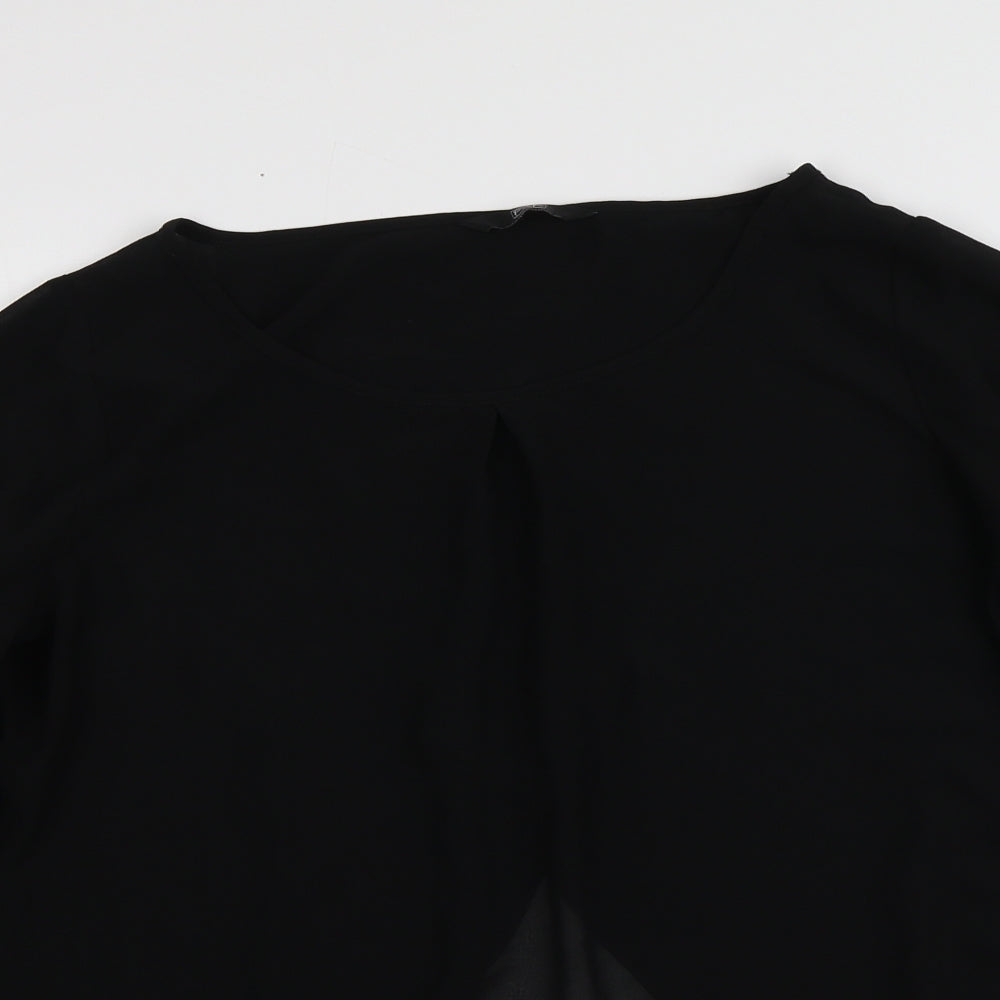 Womens UK Size 10 F&F Black Basic Blouse