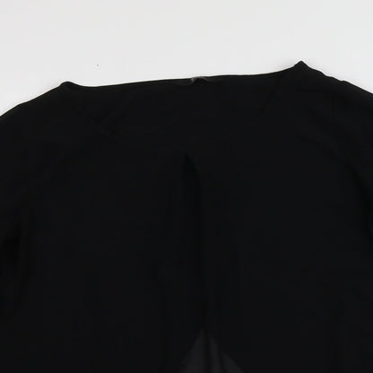 Womens UK Size 10 F&F Black Basic Blouse
